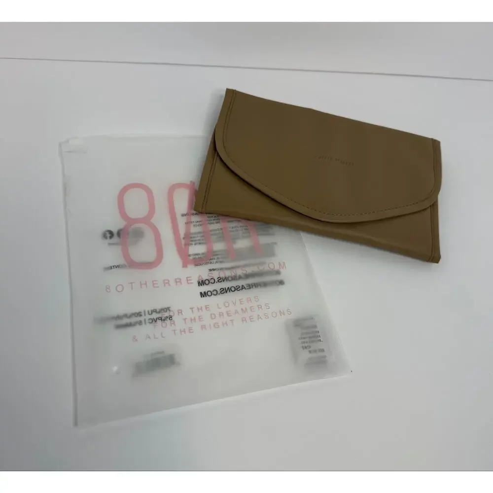 8 Other Reasons Faux Leather Travel Jewelry Organizer Case Tan NWT FabFitFun